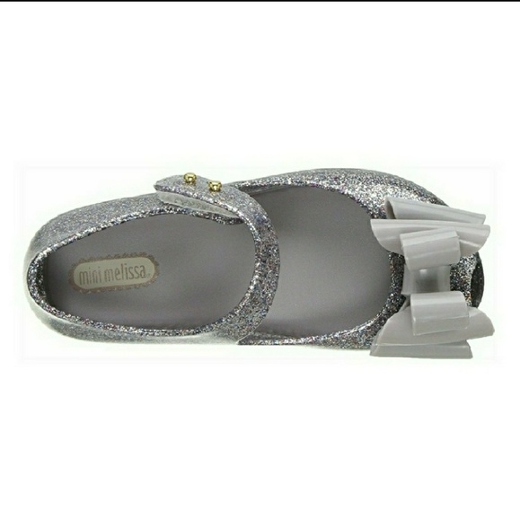 🆕 mini Melissa ultra girl bow glitter silver - Picture 2 of 3